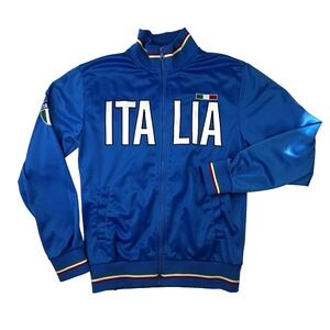 Italia Y2k vintage soccer blue polyester track jacket embroidery logo size S
